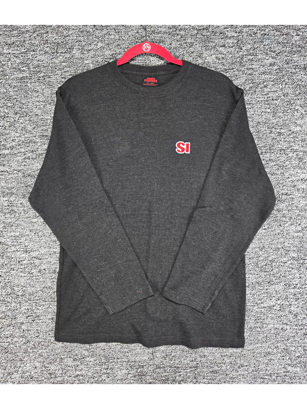 Sports Illustrated Thermal Waffle Knit Long Sleeve Shirt Gray Men's 2XL